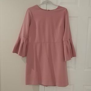 Ann Taylor Sz 10P Pink Sheath Dress Bell Sleeves